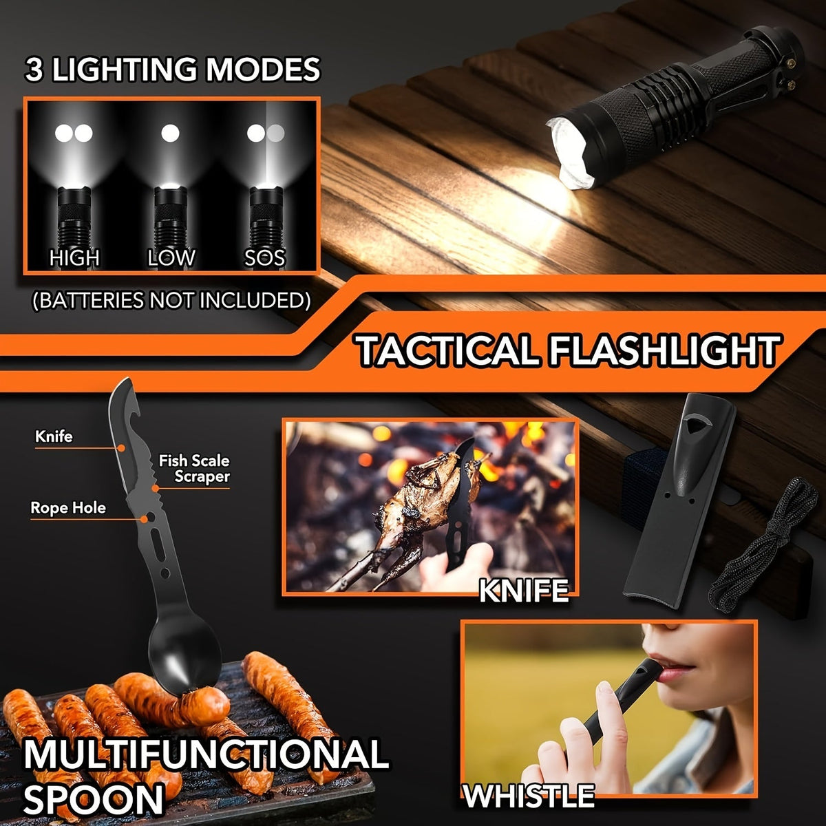14-in-1 Camping Survival Kit with Magnesium Rod