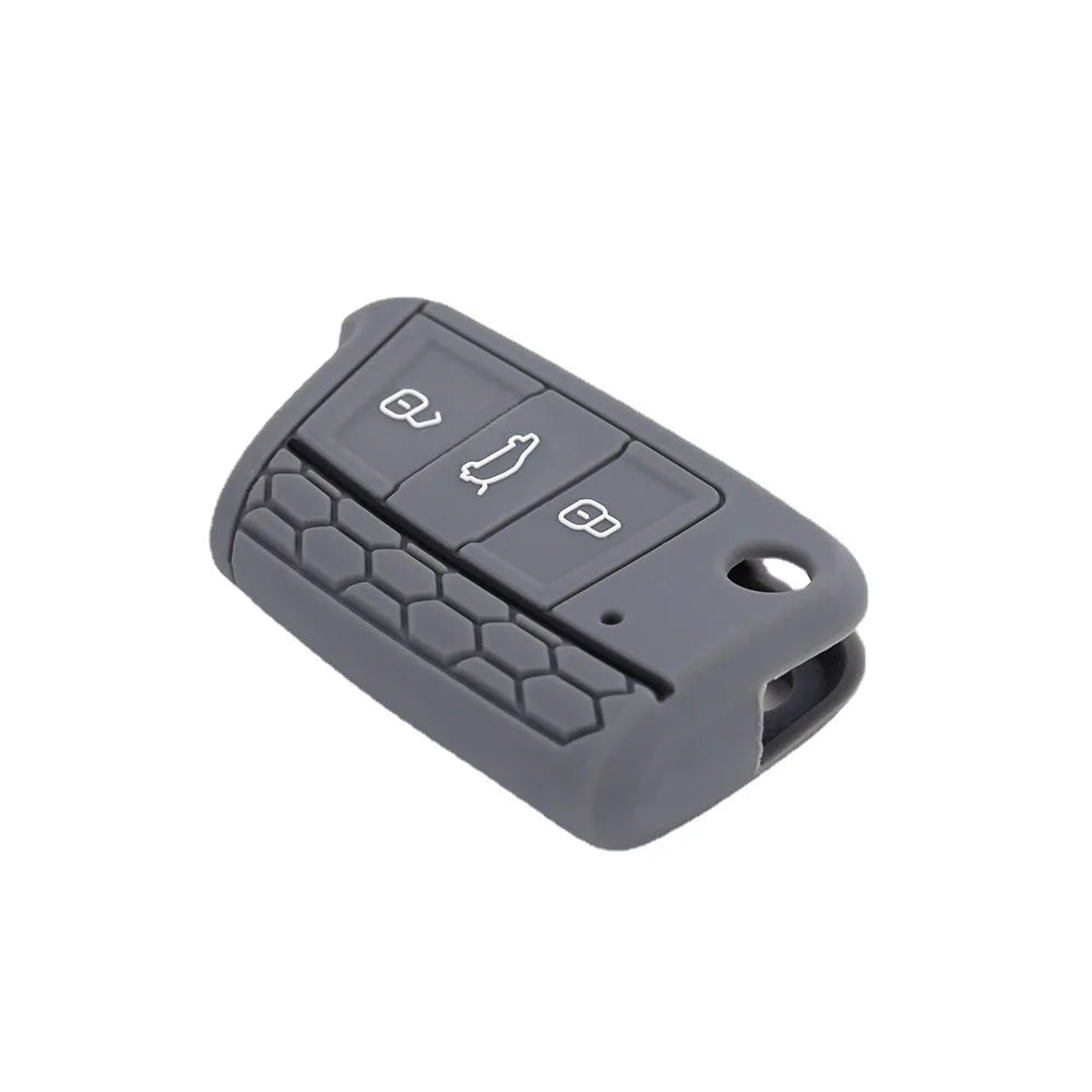 Car Key Cover Case Silicone Shell For VW Golf 7 MK7 VII Tiguan Rimmed Silicone Key Cover Lamdo Soft Drop Rubber Red Line Car
