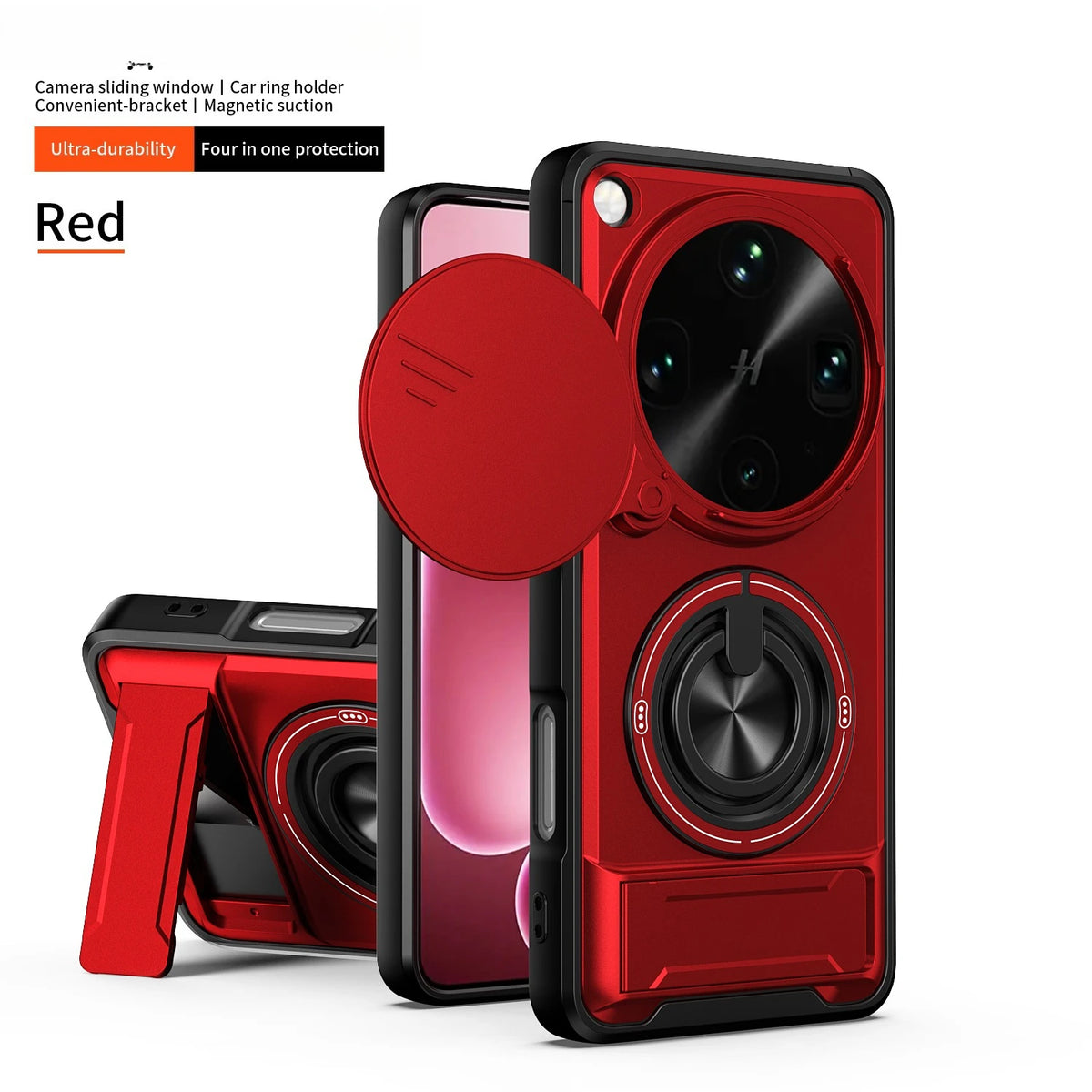 For OPPO Find X9 Ultra Sliding cover sliding window plastic magnetic phone case rotating ring protective cover For X9 Ultra